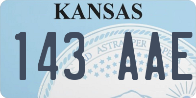 KS license plate 143AAE