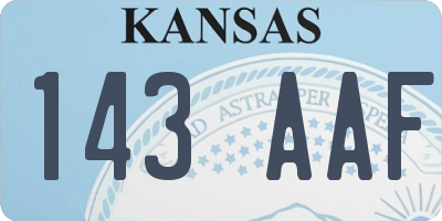 KS license plate 143AAF