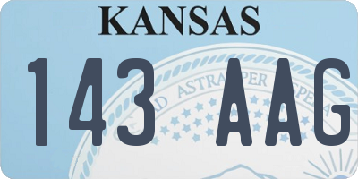 KS license plate 143AAG