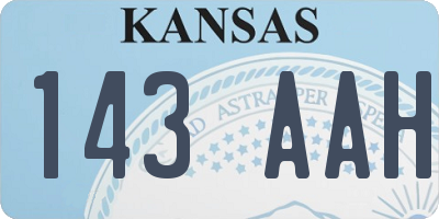 KS license plate 143AAH