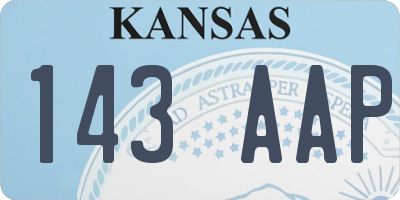 KS license plate 143AAP