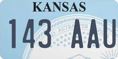 KS license plate 143AAU