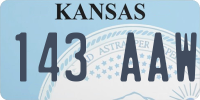 KS license plate 143AAW