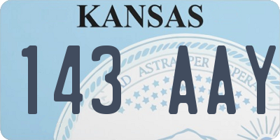 KS license plate 143AAY