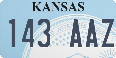 KS license plate 143AAZ