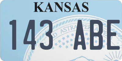 KS license plate 143ABE