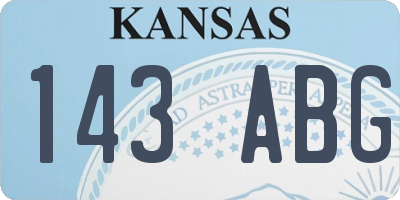 KS license plate 143ABG