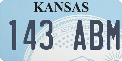 KS license plate 143ABM