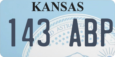 KS license plate 143ABP