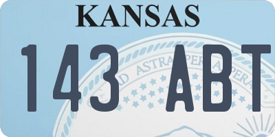 KS license plate 143ABT