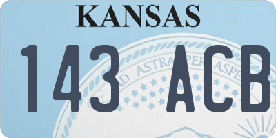 KS license plate 143ACB