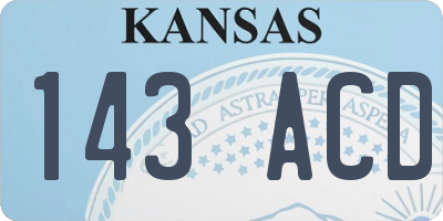 KS license plate 143ACD