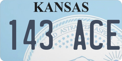 KS license plate 143ACE