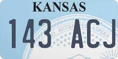 KS license plate 143ACJ