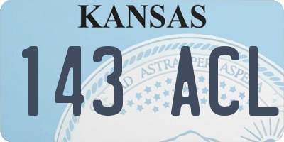 KS license plate 143ACL