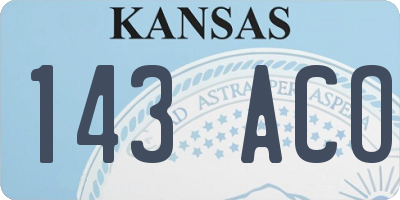 KS license plate 143ACO