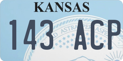 KS license plate 143ACP