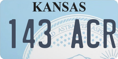 KS license plate 143ACR