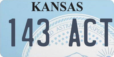 KS license plate 143ACT