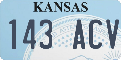 KS license plate 143ACV