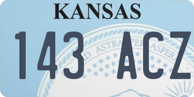 KS license plate 143ACZ