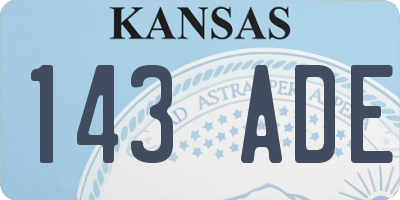 KS license plate 143ADE