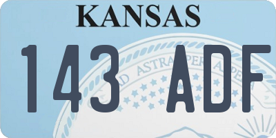 KS license plate 143ADF