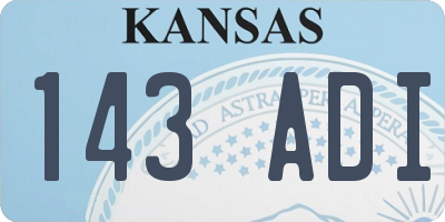 KS license plate 143ADI