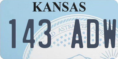 KS license plate 143ADW