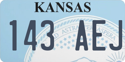 KS license plate 143AEJ