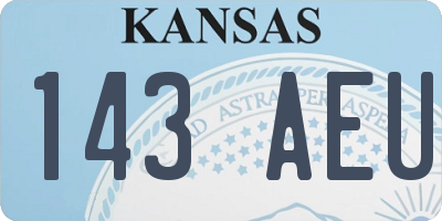 KS license plate 143AEU