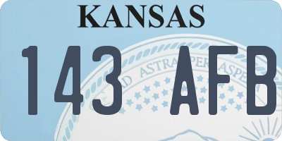 KS license plate 143AFB