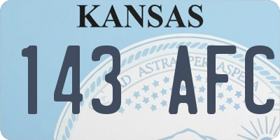 KS license plate 143AFC