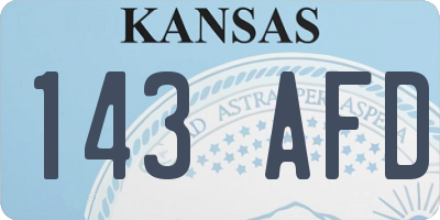 KS license plate 143AFD