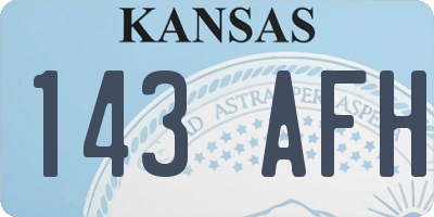 KS license plate 143AFH