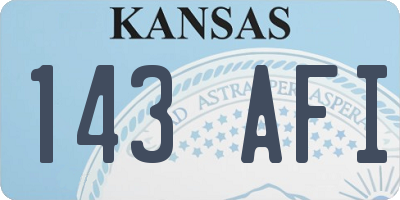 KS license plate 143AFI