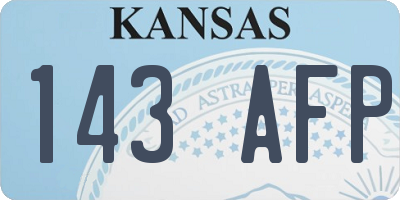 KS license plate 143AFP