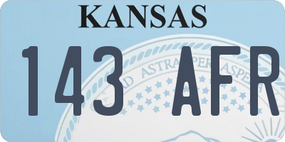 KS license plate 143AFR