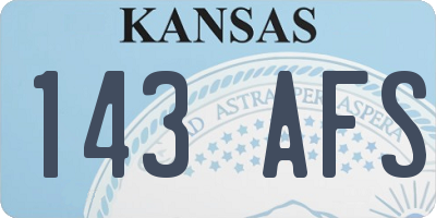 KS license plate 143AFS