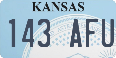 KS license plate 143AFU