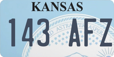 KS license plate 143AFZ