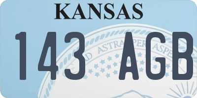 KS license plate 143AGB