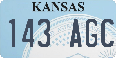 KS license plate 143AGC