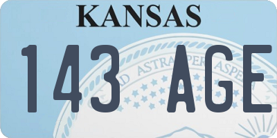 KS license plate 143AGE