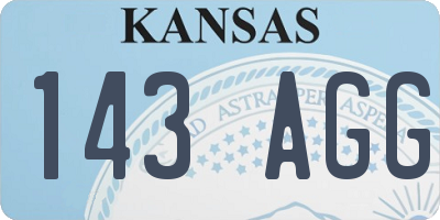 KS license plate 143AGG