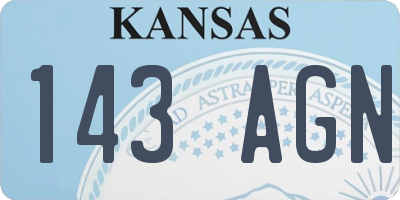KS license plate 143AGN