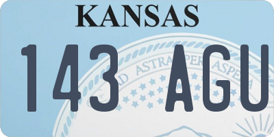 KS license plate 143AGU