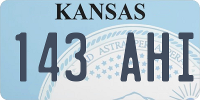 KS license plate 143AHI
