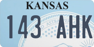KS license plate 143AHK