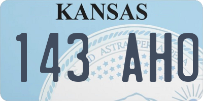 KS license plate 143AHO